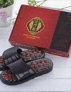 Cross-Border Slippers for Men and Women Rotating Tai Chi Massage Indoor Non-Slip Massage Slippers Foot Acupoint Spiked Foot Massage Shoes for Men