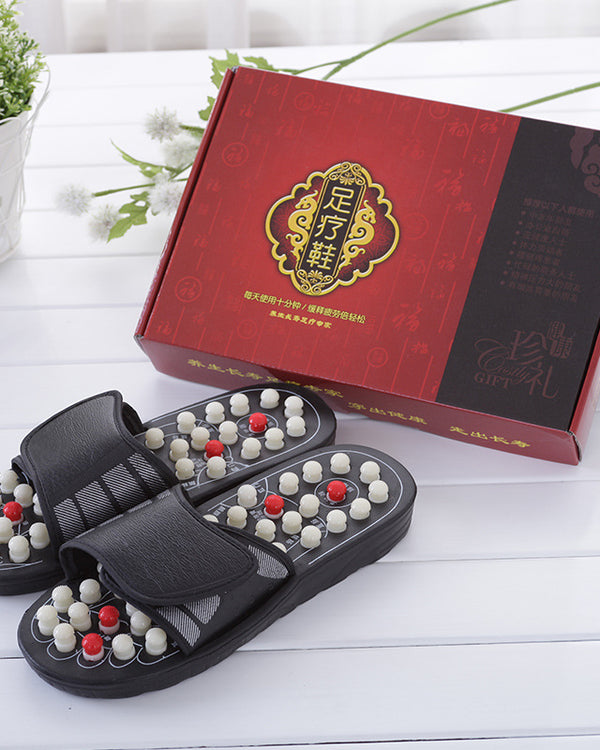 Cross-Border Slippers for Men and Women Rotating Tai Chi Massage Indoor Non-Slip Massage Slippers Foot Acupoint Spiked Foot Massage Shoes for Men