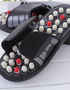 Cross-Border Slippers for Men and Women Rotating Tai Chi Massage Indoor Non-Slip Massage Slippers Foot Acupoint Spiked Foot Massage Shoes for Men