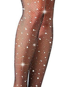 Women'S Fishnets Sparkly Tights High Waist Stockings Pantyhose (Black)