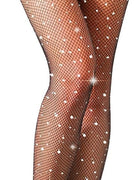 Women'S Fishnets Sparkly Tights High Waist Stockings Pantyhose (Black)