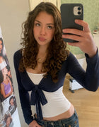Women's Cute Full Sleeve T-Shirt Cami Top Two Piece Set Cardigan Casual Breathable Anti-UV Eco-Friendly Knitted Summer Student