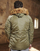 MGP Men's winter standard jacket classic n-3b parka for extreme cold weather waterproof removable faux fur around Hood
