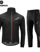 ROCKBROS Long sleeve Cycling Sets Winter Thermal Fleece Jersey Windproof Reflective Jacket Bicycle Sportswear Cycling Clothings