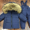 Russian Winter Down Suit Super Warm Children Winter Suits Boys Girl Duck Down Jacket+overalls 2 Pcs Clothing Set  Kids Snow Wear