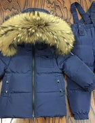 Russian Winter Down Suit Super Warm Children Winter Suits Boys Girl Duck Down Jacket+overalls 2 Pcs Clothing Set  Kids Snow Wear