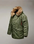MGP Men's winter standard jacket classic n-3b parka for extreme cold weather waterproof removable faux fur around Hood