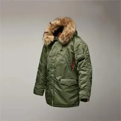 MGP Men's winter standard jacket classic n-3b parka for extreme cold weather waterproof removable faux fur around Hood