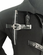 Impersonator Michael Jackson BAD Concert Jacket with Punk Rivet Black Outwear for Men