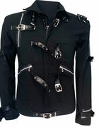 Impersonator Michael Jackson BAD Concert Jacket with Punk Rivet Black Outwear for Men