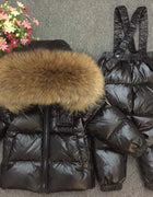 Russian Winter Down Suit Super Warm Children Winter Suits Boys Girl Duck Down Jacket+overalls 2 Pcs Clothing Set  Kids Snow Wear