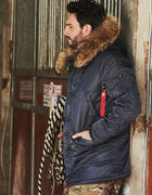 MGP Men's winter standard jacket classic n-3b parka for extreme cold weather waterproof removable faux fur around Hood