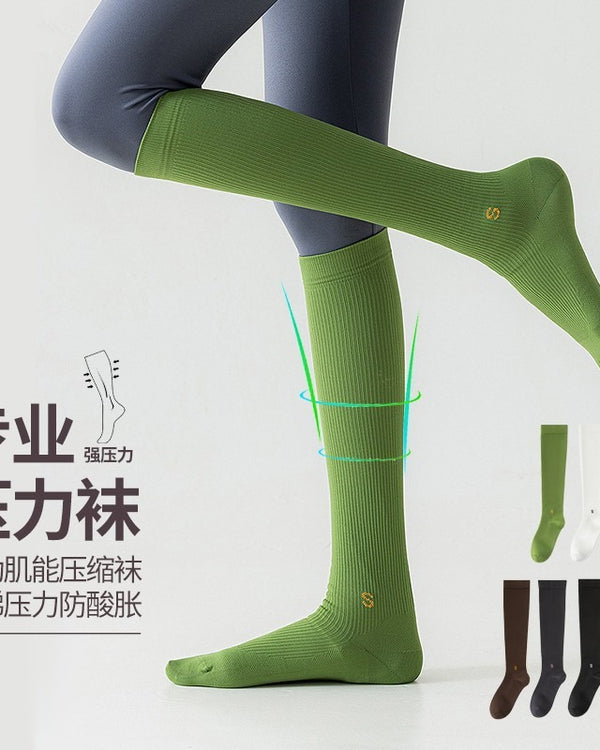 Compression socks sports compression calf socks professional rope skipping running women's socks summer fitness stockings non-slip yoga socks