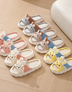 Cute lace rabbit parent-child male and female baby adult indoor and outdoor home wooden floor thickened linen Four Seasons slippers