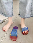 Summer New Crystal Slippers for Women, Large Size, Fashionable Jelly Outer Wear, Casual Home Couple, Deodorant Flip Flops, Cross-Border
