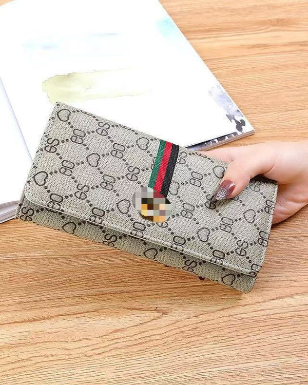 Long Wallet for Women 2024 New Fashion Simple Foldableing Multi-Functional Hand Wallet Card Holder Two-In-One Wallet