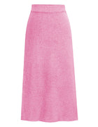 Winter Wool Skirt Women's Mid-Length Plus Size Angela Red Woolen Skirt Slit Hip Skirt High Waist Long Skirt