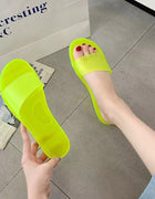 Summer New Crystal Slippers for Women, Large Size, Fashionable Jelly Outer Wear, Casual Home Couple, Deodorant Flip Flops, Cross-Border