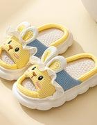 Cute lace rabbit parent-child male and female baby adult indoor and outdoor home wooden floor thickened linen Four Seasons slippers