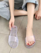 Summer New Crystal Slippers for Women, Large Size, Fashionable Jelly Outer Wear, Casual Home Couple, Deodorant Flip Flops, Cross-Border