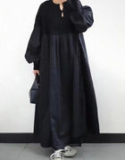 2025 Japanese Style Autumn New Pleated Diamond Pattern Sweater Spliced Long Dress in Stock
