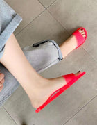 Summer New Crystal Slippers for Women, Large Size, Fashionable Jelly Outer Wear, Casual Home Couple, Deodorant Flip Flops, Cross-Border
