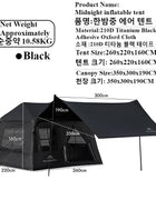 MOUNTAINHIKER Inflatable Tent Outdoor Camping 4-5 People with Windows Portable Waterproof Family Awning Tent Four Season Tents