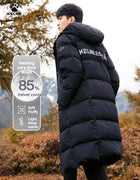 Kelme Long Down Men Winter Jacket Hooded Warm Windproof Couple Camping Equipment Paragraph Down Coat Jacket Women Утепленный