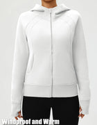 Spring Fleece Lining Sweatshirts Jacket Womens French Long Hoodies Full Zip Up Jacket Casual Streetwear Outdoor Coats