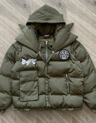 GLO GANG Vest Jacket High-quality Embroidered Printed Cotton Coat Detachable Sleeves Outerwear