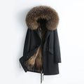 AYUNSUE Real Fur Coat Women Real Fox Fur womens Parka Liner Detachable 2025 Winter Clothes Warm Raccoon Fur Collar Шуба Женская