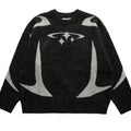 Autumn Winter Men Print Sweaters Vintage Loose Sweaters Long Sleeve Round casual Harajuku Pullovers Knitwear white Streetwear