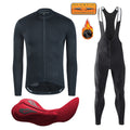 YKYWBIKE Winter Men Cycling Jacket Sets Thermal Fleece Long Sleeve 5-15°C Jersey Suit for Bib Pants Suit Ride Bicycle Clothing