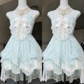 Sexy Ruffled Halter 2 Piece Set Women Slim Fit Tops + Mini Skirt Chic Outfit Fashion Evening Party Clothing Fashion New Arrival