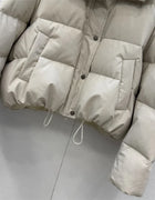 Women's down jacket 2026 Winter New Lamb Fleece Collar Splicing Warm Thick Coat 90 white duck down filling puffer jacket parka