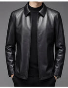 100% sheepskin genuine leather men's stylish and fashionable leather jacket, high-end quality fashion outerwear, new style men's