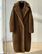 New Max Teddy Bear Winter Jacket Real Fur Women Silhouette Teddy Grain Alpaca Sheared Coat Women's Coats