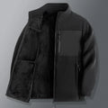 Winter Fleece Jackets Men Thick Warm Stand Collar Zipper Pockets Jacket Hiking Training Outwear Male Casual Loose Cargo Coats