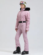 Gsou Snow Winter Women's Warm Down Snowsuit Outdoor Skiing Warm Waterproof Windproof Snowboard One-piece Suit Fashion Ski Suit