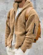 Men's Autumn and Winter Double-Sided Fleece Warm Jacket  Loose Hooded Casual Jacket