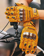 Uglybros Retro Leather Motorcycle Gloves Unisex Protective Shell Windproof Outdoor Riding Gloves Motorbike Summer And Winter
