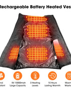 Men's Heated Vest USB Electric Heating Jacket Waterproof Windproof Lightweight Warm Puffer Body Warmer for Outdoor Winter