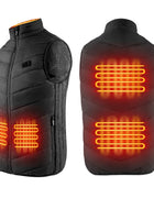 Men's Heated Vest USB Electric Heating Jacket Waterproof Windproof Lightweight Warm Puffer Body Warmer for Outdoor Winter