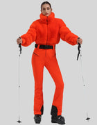 Winter New Female Skiing Jumpsuit Snowfield Waterproof Adult Ski Clothes Warm Thick Snow Tracksuit Women Slim Outdoor Sport Suit