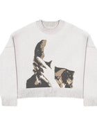 Autumn Winter Men Print Sweaters Vintage Loose Sweaters Long Sleeve Round casual Harajuku Pullovers Knitwear white Streetwear
