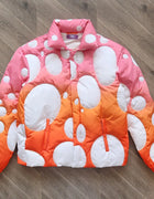 New Winter Fashion Gradient Point Pressure Line Heavy Craft Down Polka Dot Puffy Jacket for Men and Women