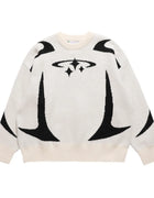 Men's Vintage Knitwear Y2K Stars Print Sweaters Male Winter Harajuku Oversized Pullover Sweater Unisex All-match Casual Clothes