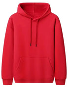 Men Oversized Hoodie Drop Shoulder Loose Fit Sweatshirt With Kangaroo Pocket Solid Color Pullover Long Sleeve Streetwear Casual