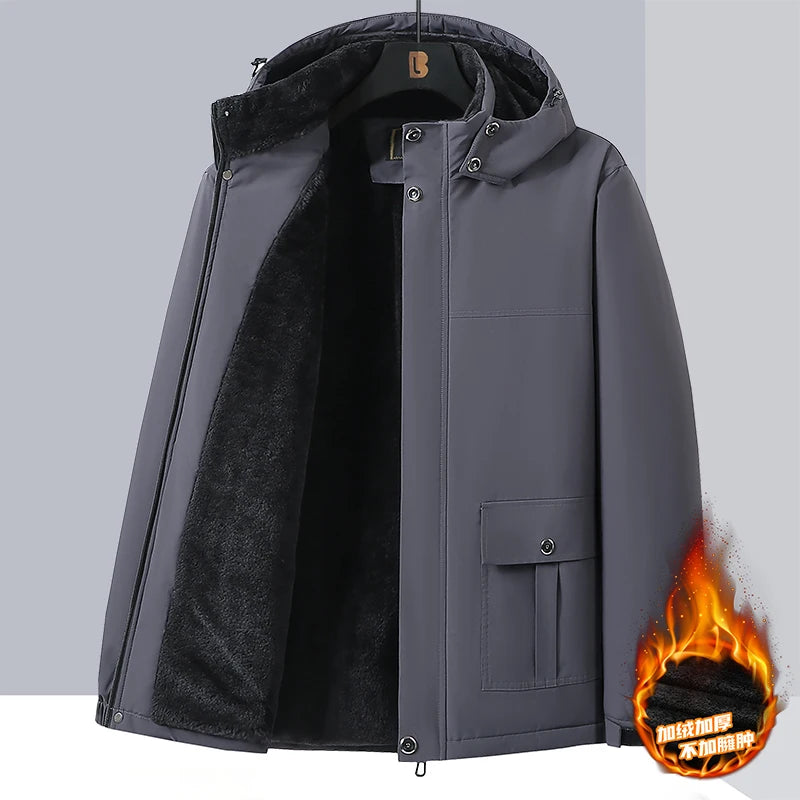10xl 9xl Winter Men Parka Coats Fleece Waterproof Warm Plus Size 6XL 7XL 8XL Oversize Thicken Hooded Jackets Loose Windbreaker