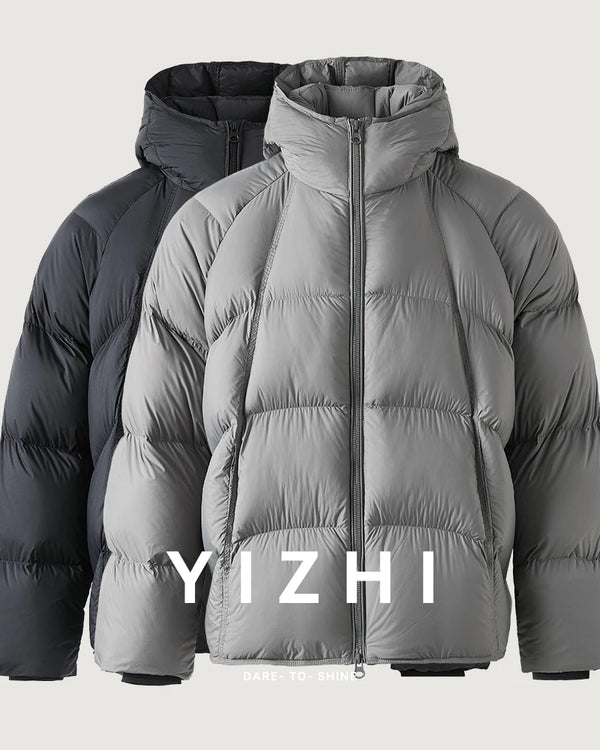 Fashion Men's 90 White Duck Down Puff Hooded Down Jacket 2025 Winter New Loose Simple Lightweight Warm Hoodie